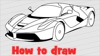 How to draw a car Ferrari Laferrari step by step