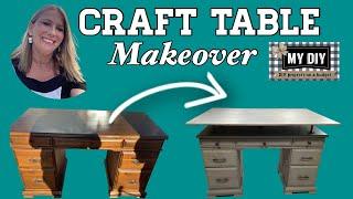 DESK MAKEOVER | CRAFT DESK DIY | TABLE FOR WREATH MAKERS | TRASH TO TREASURE!