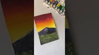 Sunset mountain #painting #artwork  #landscapepainting #artist #painter  #acrylicpainting #drawing