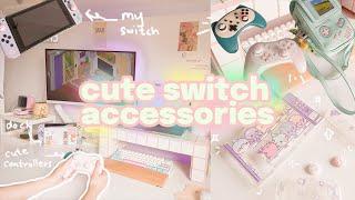 unboxing cute switch accessories  pastel controllers, thumb grips, kawaii bags (ft. funlab switch)