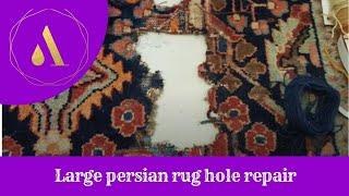 Large Persian Rug Hole Restoration