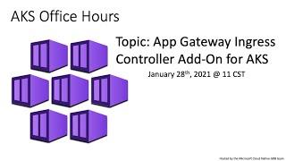 Microsoft AKS Office Hours | App Gateway Ingress Controller add-on for AKS (1/28/21)