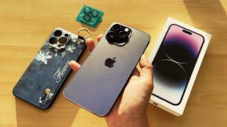 iPhone 14 pro max unboxing & setup + cute accessories