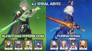 Alhaitham Hyperbloom & Furina National - 4.2 Spiral Abyss - Genshin Impact