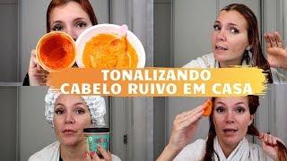 TONALIZANDO O CABELO RUIVO EM CASA - TESTEI MÁSCARA TONALIZANTE RUIVOSA DA LOLA