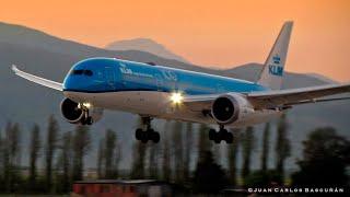 KLM Boeing 787-9 (PH-BHE) aterrizando en Santiago nonstop desde Amsterdam - Vuelo KL703