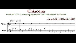 Antonio Bertali - Ciaccona for Violin and Continuo in C Major. {w/ score.}