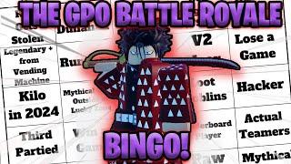 [GPO] THE GPO BATTLE ROYALE BINGO REVISITED..! | (BR CHALLENGE)