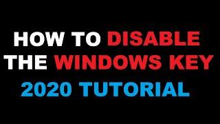 How to disable the windows key via the registry editor 2020