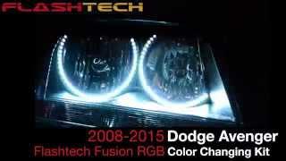 FLASHTECH LIGHTING Dodge Avenger V.3 Fusion Color Change LED HALO HEADLIGHT KIT (2008-2015)