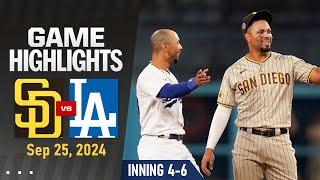 Los Angeles Dodgers vs. San Diego Padres [Game Highlights] 09/25/2024 | MLB Highlights 2024