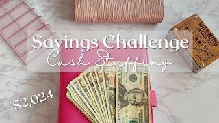 Cash Stuffing $2,024 | Tips on How to Save for Vacation