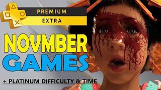 Playstation Plus Extra & Premium Games November 2024 - All Games + Platinum Difficulty & Time