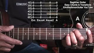 Easy Guitar Chords And Chord Transitions For BEGINNERS Tutorial @EricBlackmonGuitar