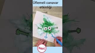 494) üflemeli canavar yapımı #kindergartenactivities #canavar #anasınıfı #okulöncesi #educational