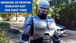 Wearing my 3D Printed Robocop Suit for the First Time! - Testing for Halloween 2021