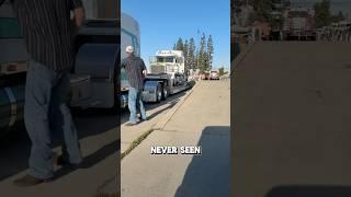Folding lowboy trailer. #trucking #heavyhauler #trucker #rgn