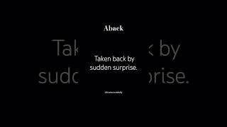 Aback (adv.)  #shorts #youtubeshorts #learnewordaily