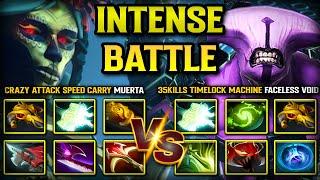 INTENSE BATTLE | CRAZY ATTACK SPEED CARRY Muerta Vs. 35KILLS TIMELOCK MACHINE Faceless Void DOTA 2