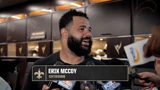 Erik McCoy on Kelvin Banks Jr., Trevor Penning | Saints Minicamp 2025