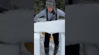 Winter bushcraft camping / Building an igloo asmr #shorts