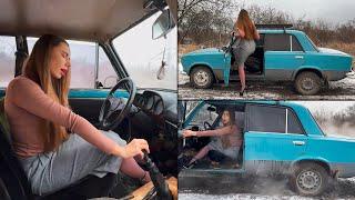 Nastya getting stuck and does hard revving