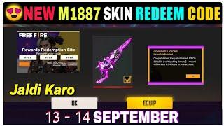 Free Fire Redeem Code Today 13 September | New Evo M1887 Skin Redeem Code | FF Redeem Code Today