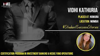 VIDHI KATHURIA  | Investment Banking Course Feedback | i-banking Career