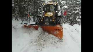 JCB Eco 4CX pluženje snega  snow plowing