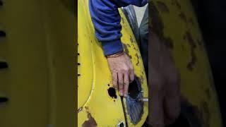 Frenching tail lights on the Renobug. #customfabrication #renault4cv #ratrodsforafrica #ratrods