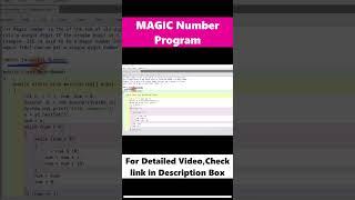 Magic Number program #java#cms #icse #isc