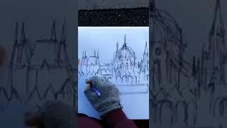 Budapest. "Hungarian Parliament Building". #drawing #budapest #hungarianparliamentbuilding #artist