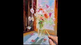 Bouquet oil painting Vugar Mamedov  #art #painting  #acrylicpainting #oilpainting