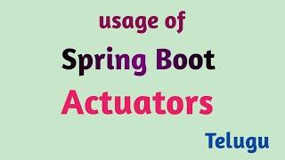 Spring Boot Actuator Tutorial | Thiru Academy