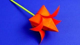 How to make a tulip of paper with your hands | ORIGAMI TULIP | Flowers from paper