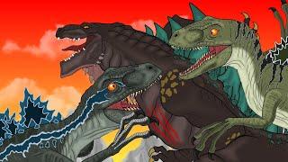 Raptor Godzilla (dinosaur)  vs. Zilla Jr ,Skullcrawler | PANDY Animation 72
