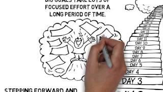 One-step-at-a-time - goal achieving cartoon doodle video