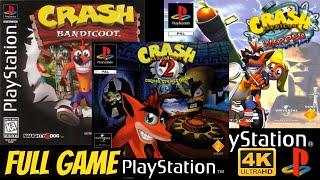 Crash Bandicoot TRILOGY COLLECTION | PS1 | 4K60ᶠᵖˢ | 100% Longplay Walkthrough Full Movie Game