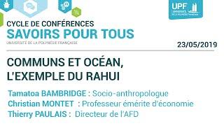 Conferences Savoir  pour tous : Communs et océan, l’exemple du Rahui