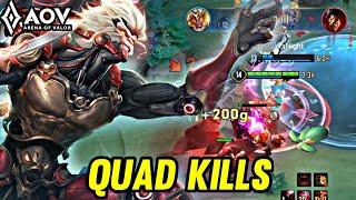 AOV : WUKONG GAMEPLAY | QUAD KILLS - ARENA OF VALOR LIÊNQUÂNMOBILE ROV