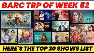 BARC TRP OF WEEK 52 (2024) : TOP 20 SHOWS OF THE WEEK