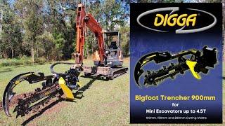 Trencher for  Mini Excavators up to 4 5T  - Digga Bigfoot Trencher #digga #trencher #miniexcavator