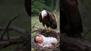 Eagle protects children