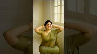 Grace Meets Power: This AI Saree Look Is Olive Green-Hot Royalty 2025-26#desi#exercise#viral#saree