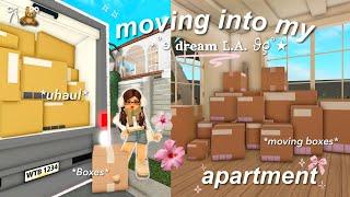 moving into my dream LA apartment 𐙚ྀི living alone | Bloxburg roleplay | w/voices