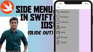 Side menu (slide out) in IOS without using Third party Swift 5 Xcode 11 | No Sound | Part1