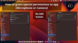 Unable to grant special permissions to apps (Camera or Microphone access to zoom)