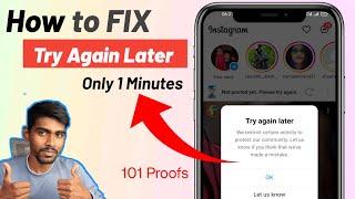 How to Fix Instagram Try again later 2024 | Instagram Error Try again later we restrict certain