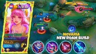 NEW NOVARIA ROAM BUILD FULL DAMAGE ONE SHOT !! NO DEATH | NOVARIA TOP 1 ROAM BUILD & EMBLEM | MLBB