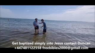 Baptism of young British man into Christ in the Solent near Portsmouth, you too can be baptized